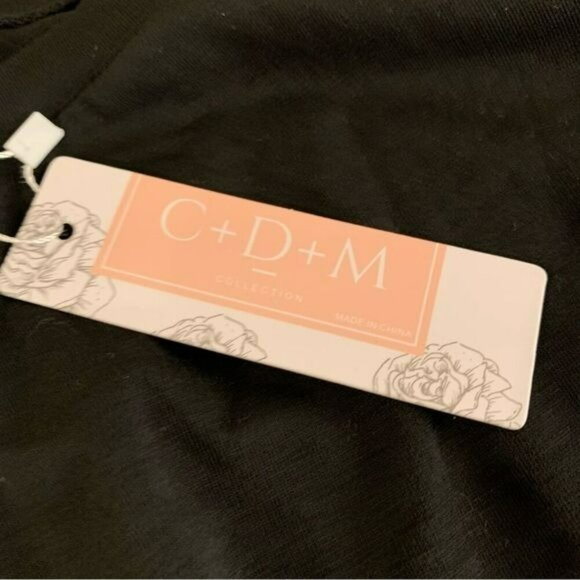 C+D+M womens size medium black long sleeve jumpsuit with cinch front tie - Picture 8 of 9